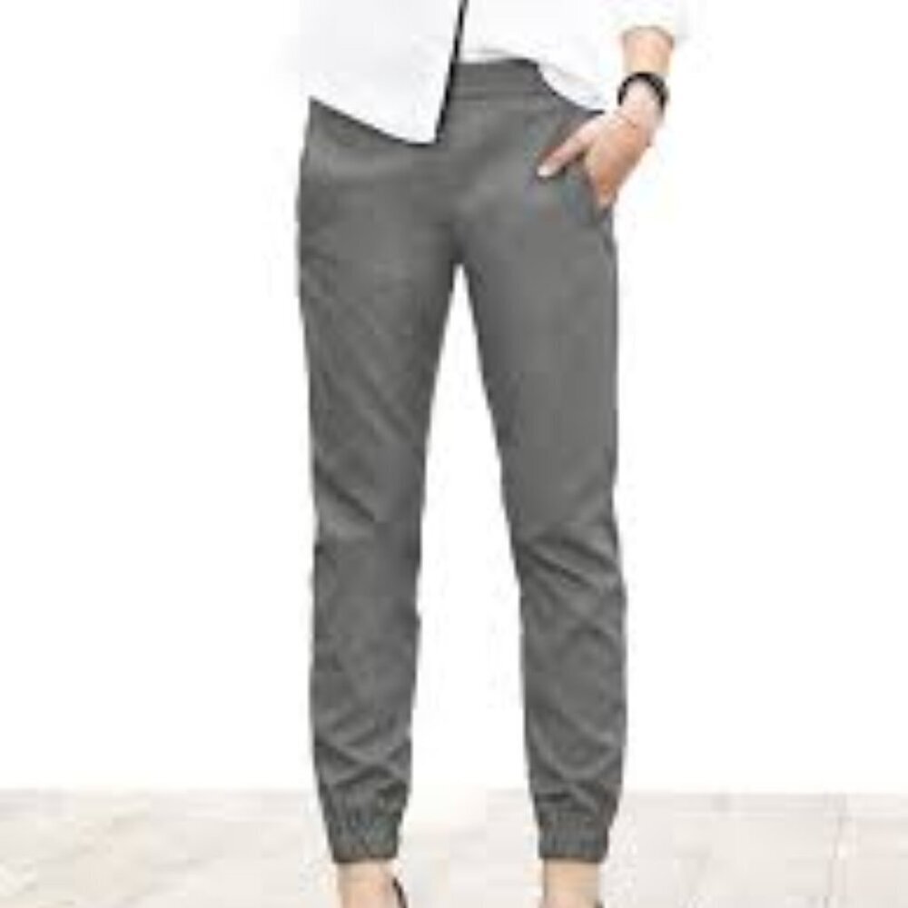 NWT Banana Republic Twill Jogger Pants Heather Gray Women's Petite 2